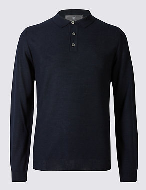 Merino Wool Blend Tailored Fit Jumper Image 2 of 4