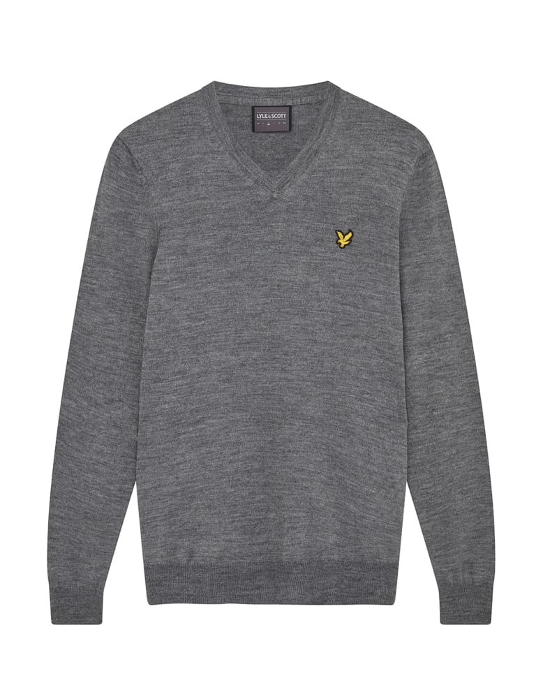 Merino Wool Blend V Neck Jumper Lyle Scott M S