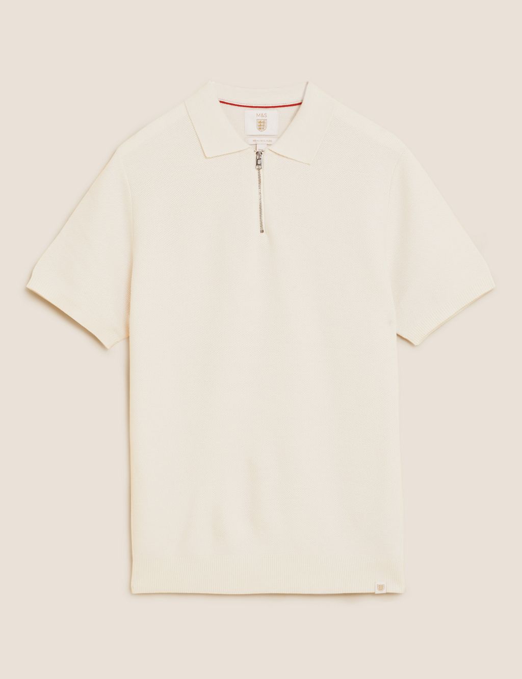 Merino Wool Blend Zip Neck Polo Shirt 3 of 4