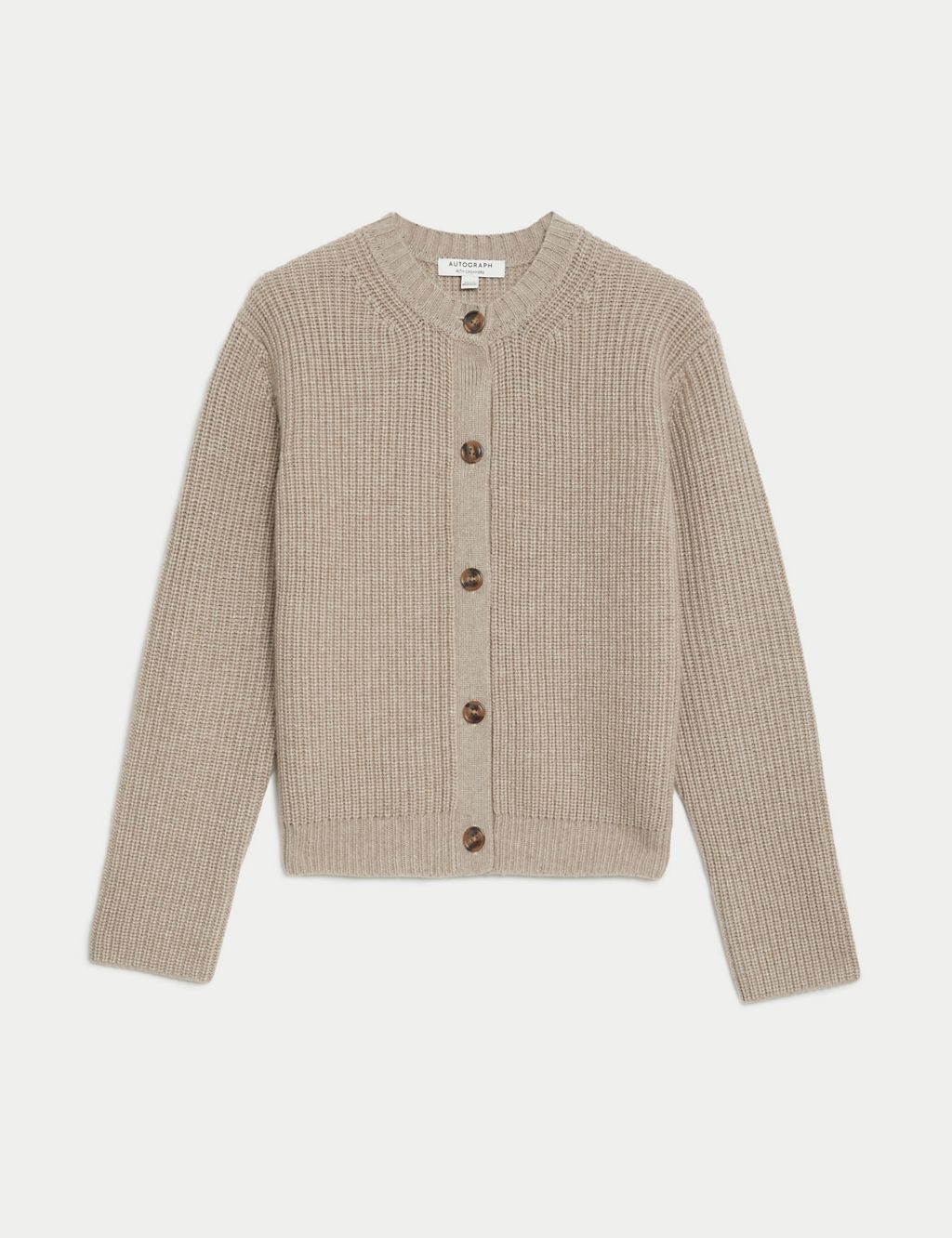 Merino Wool Ribbed Cardigan with Cashmere 1 of 7