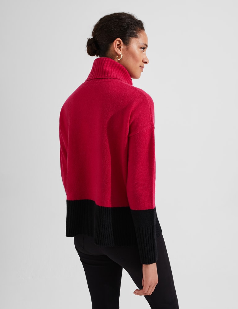 Merino Wool Rich Colour Block Jumper 3 of 4