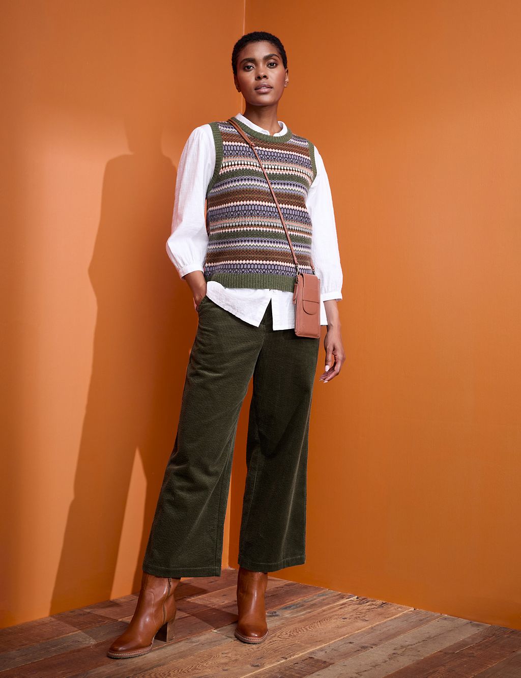 Merino Wool Rich Fair Isle Knitted Vest 2 of 6