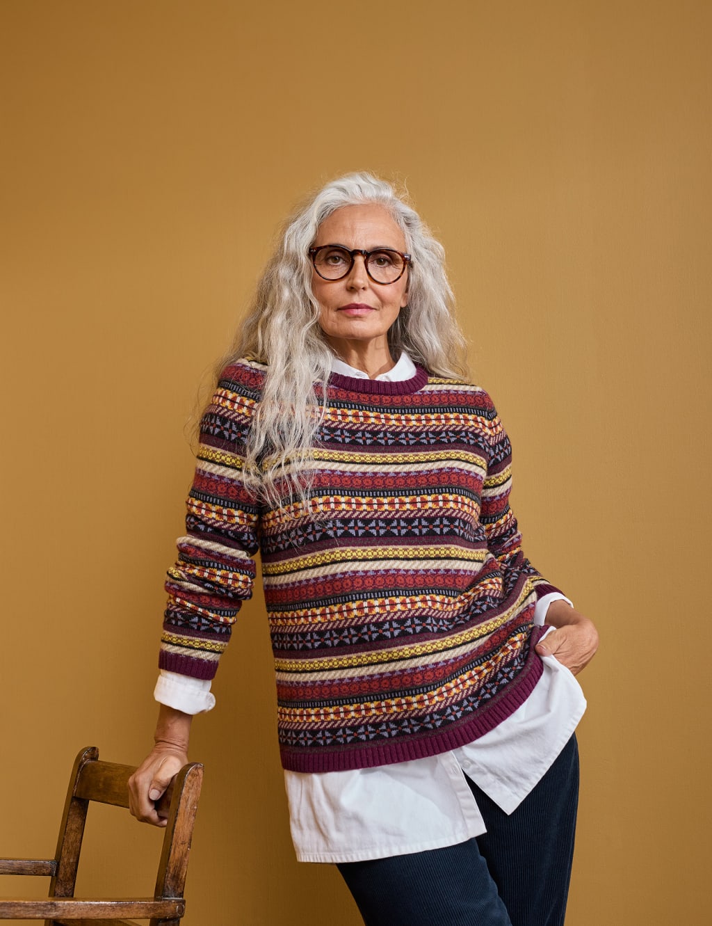 Merino Wool Rich Fair Isle Round Neck Jumper Seasalt Cornwall M S