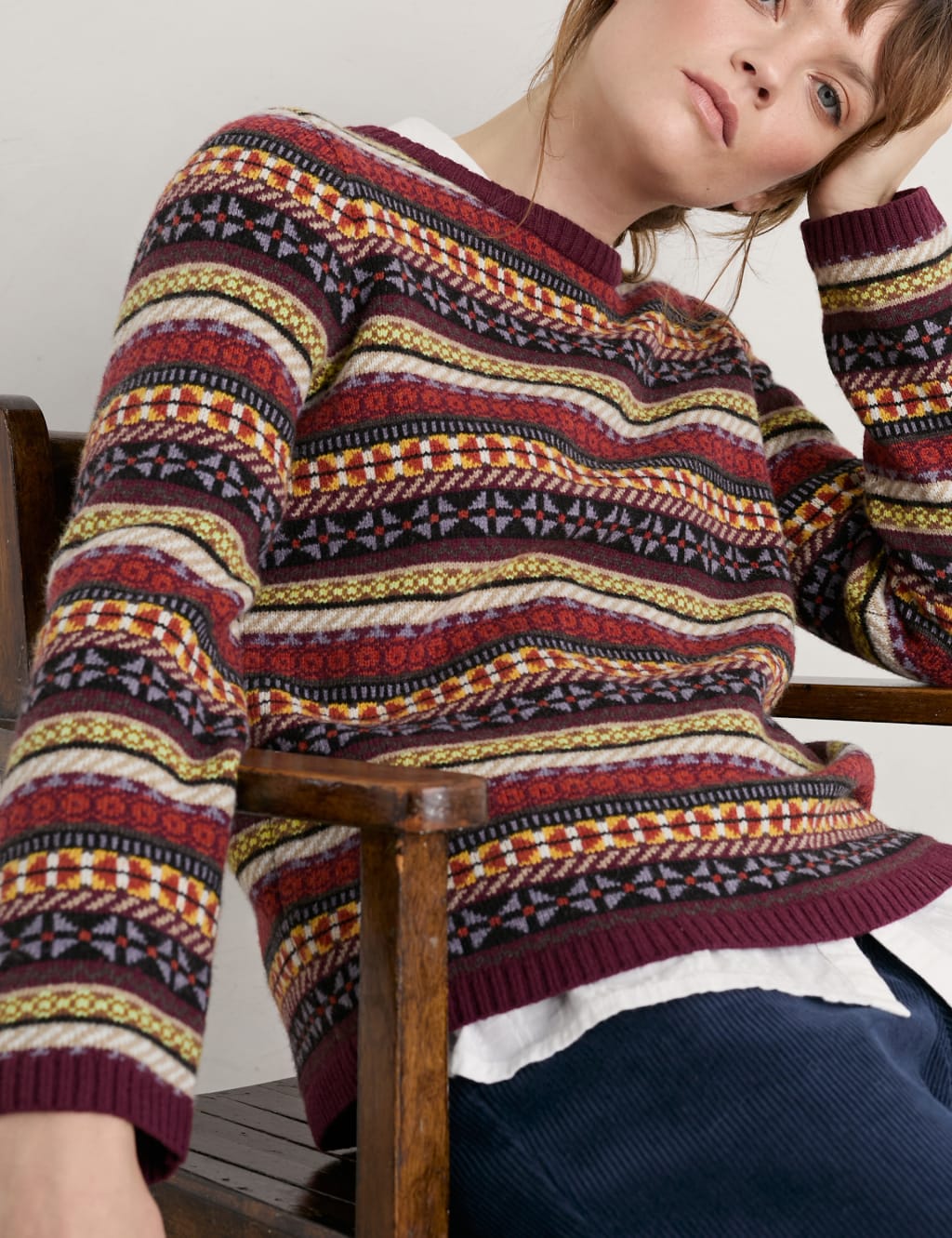 Merino wool fair isle sweater sale