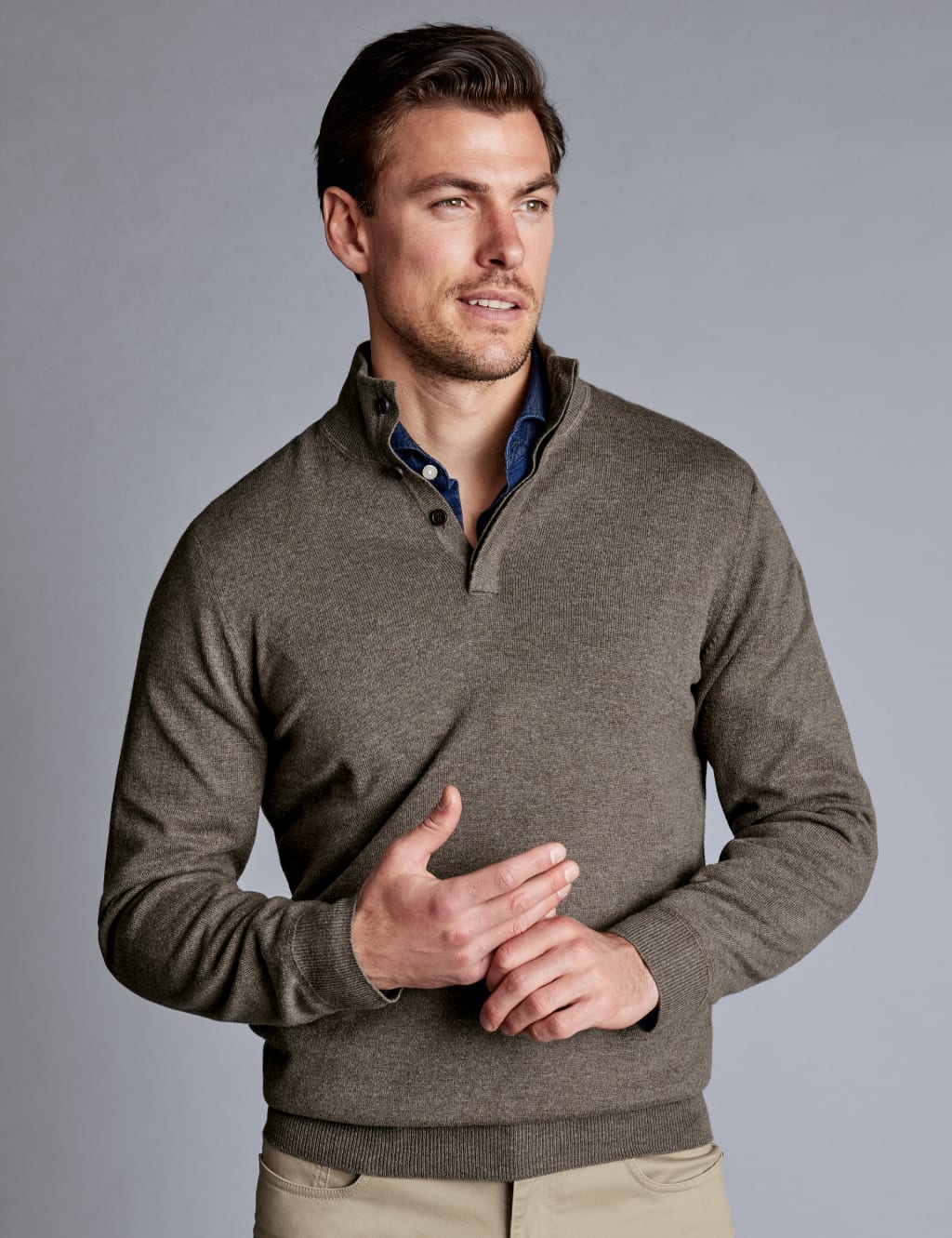 Merino Wool Rich Funnel Neck Jumper Charles Tyrwhitt M&S
