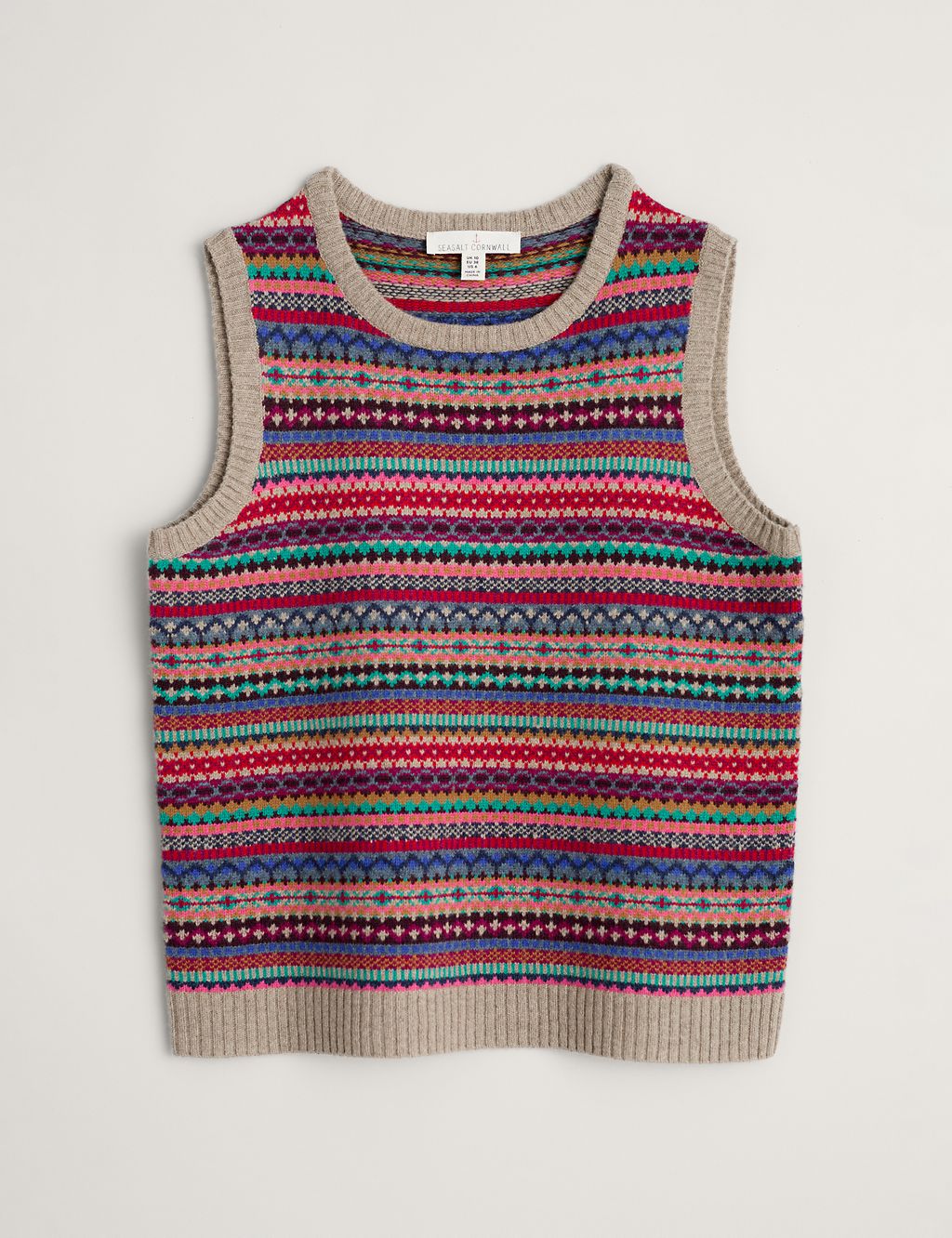 Merino Wool Rich Jacquard Knitted Vest 1 of 5
