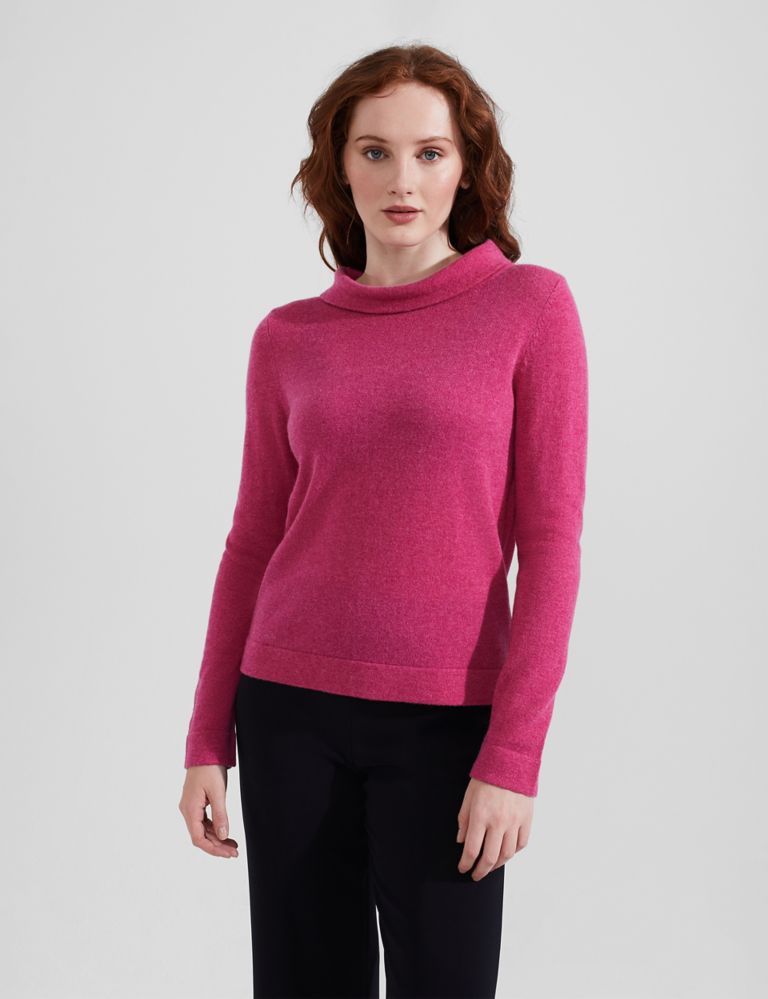 Womens Chinti & Parker pink Cashmere Rollneck Relaxed Sweater
