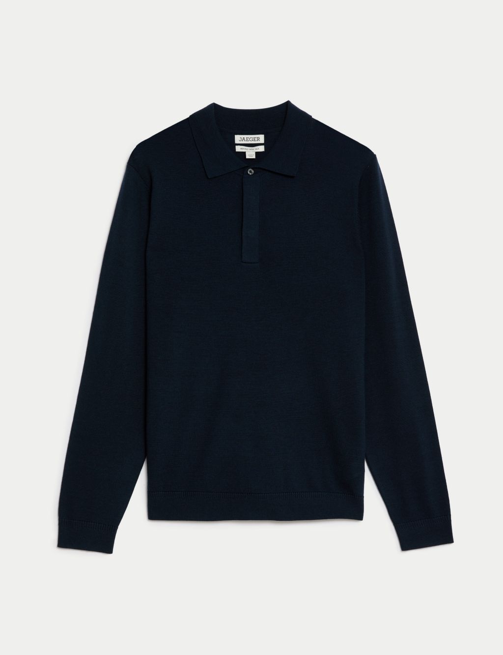 Merino Wool Rich Knitted Polo Shirt with Silk 1 of 6