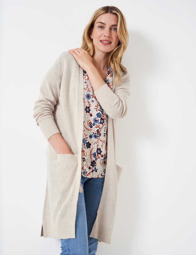 Merino longline cardigan top