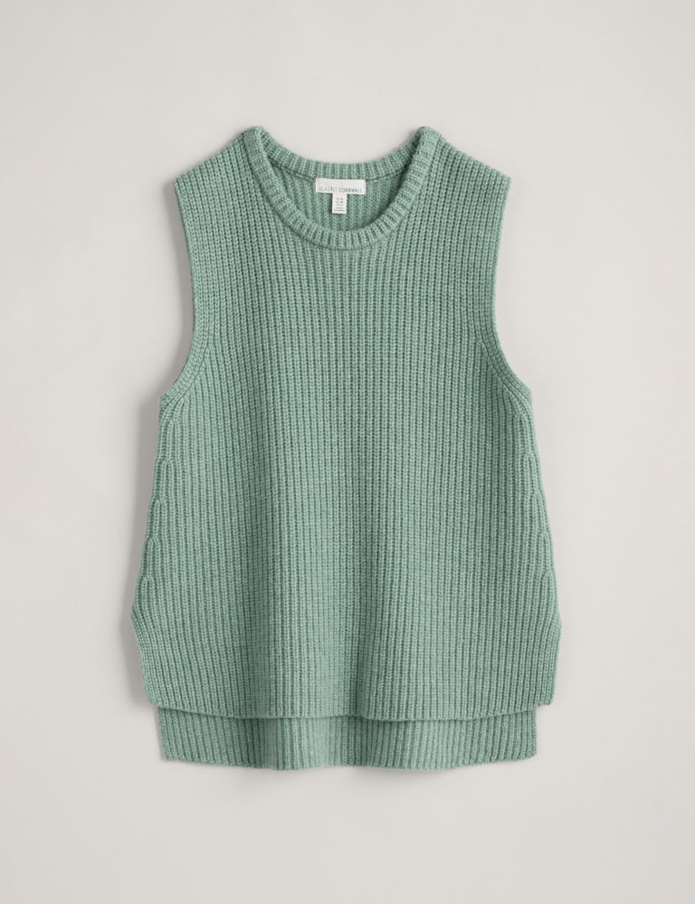 Merino Wool Rich Ribbed Knitted Vest 2 of 7