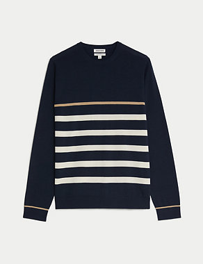 Merino Wool Rich Striped Knitted T-Shirt Image 2 of 7