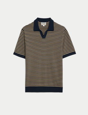 Merino Wool Rich Striped Knitted T-Shirt Image 2 of 7