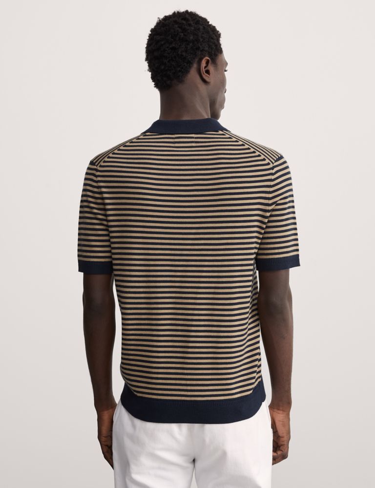 Merino Wool Rich Striped Knitted T-Shirt 5 of 7