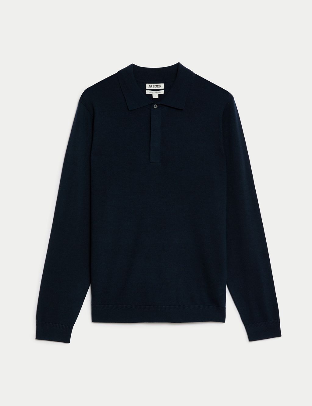 Merino Wool Silk Blend Knitted Polo Shirt 1 of 6