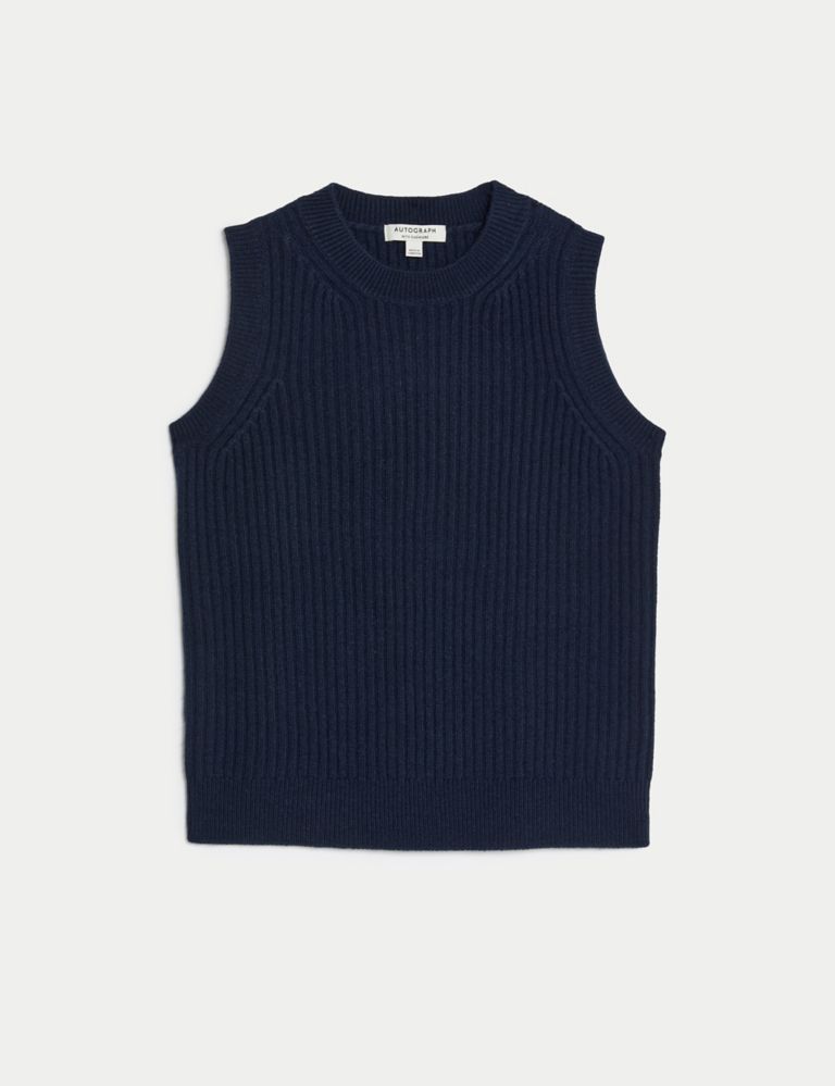 Merino Wool With Cashmere Knitted Vest 2 of 6