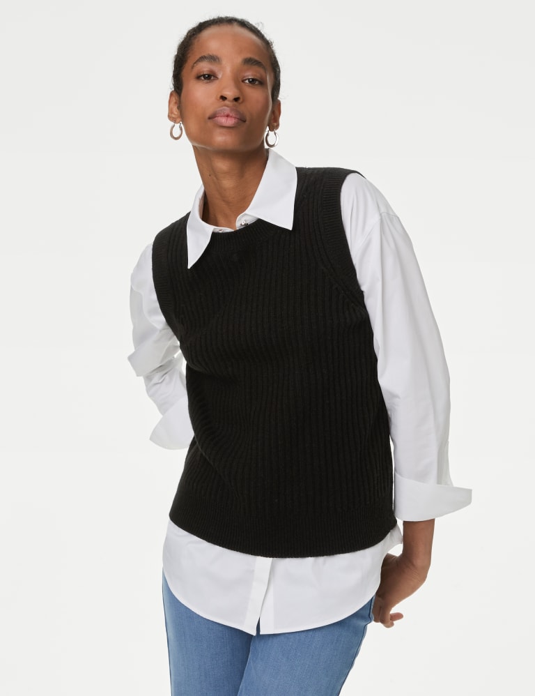 Merino Wool With Cashmere Knitted Vest Autograph M S