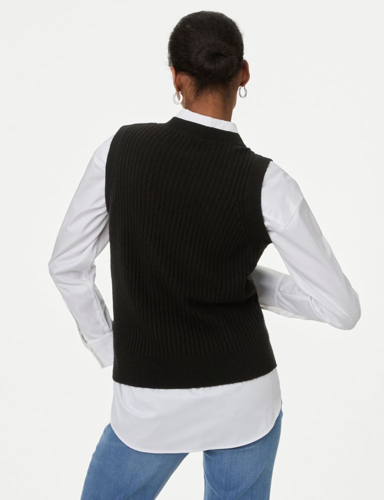 Merino Wool With Cashmere Knitted Vest 6 of 7