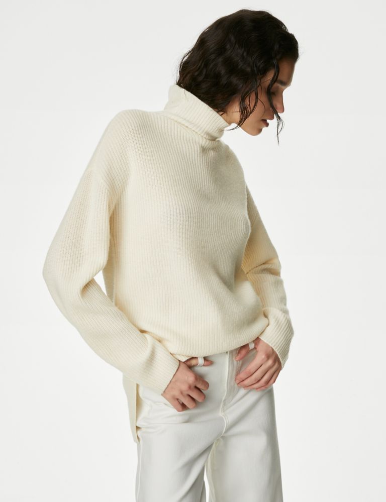 Merino Wool With Cashmere Ribbed Jumper | Autograph | M&S