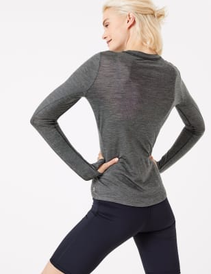 base layer with thumb holes