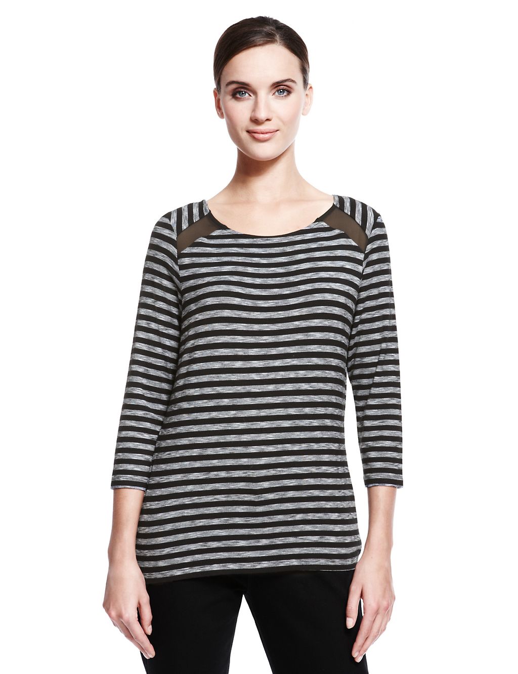 Mesh Insert Striped Top 2 of 7