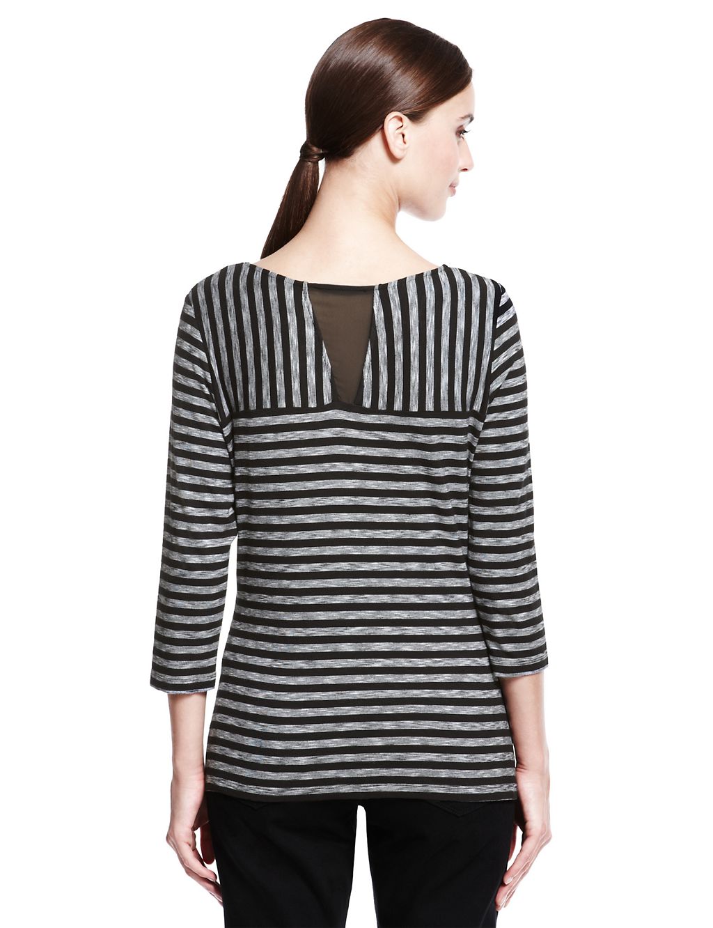 Mesh Insert Striped Top 4 of 7