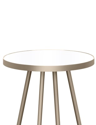 Round gold and on sale glass side table