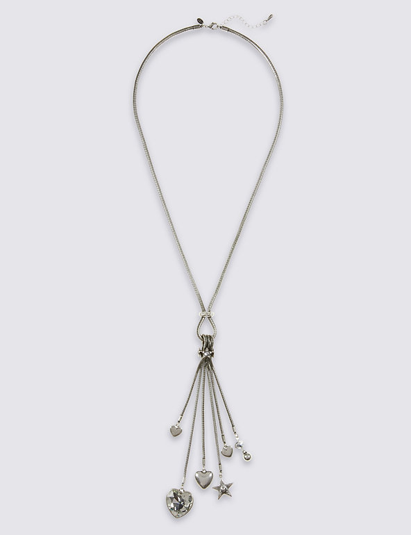 Metal Heart Tassel Necklace Image 1 of 2