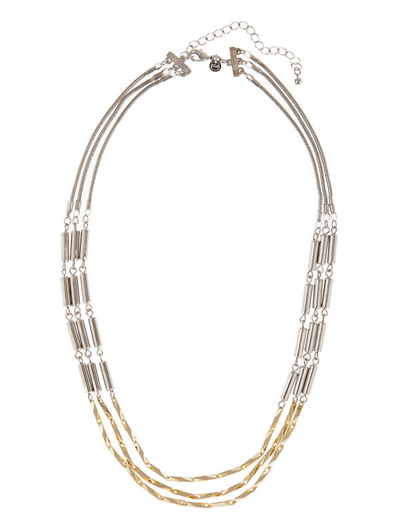 Metallic Angular Chain Multi-Strand Necklace Image 1 of 1