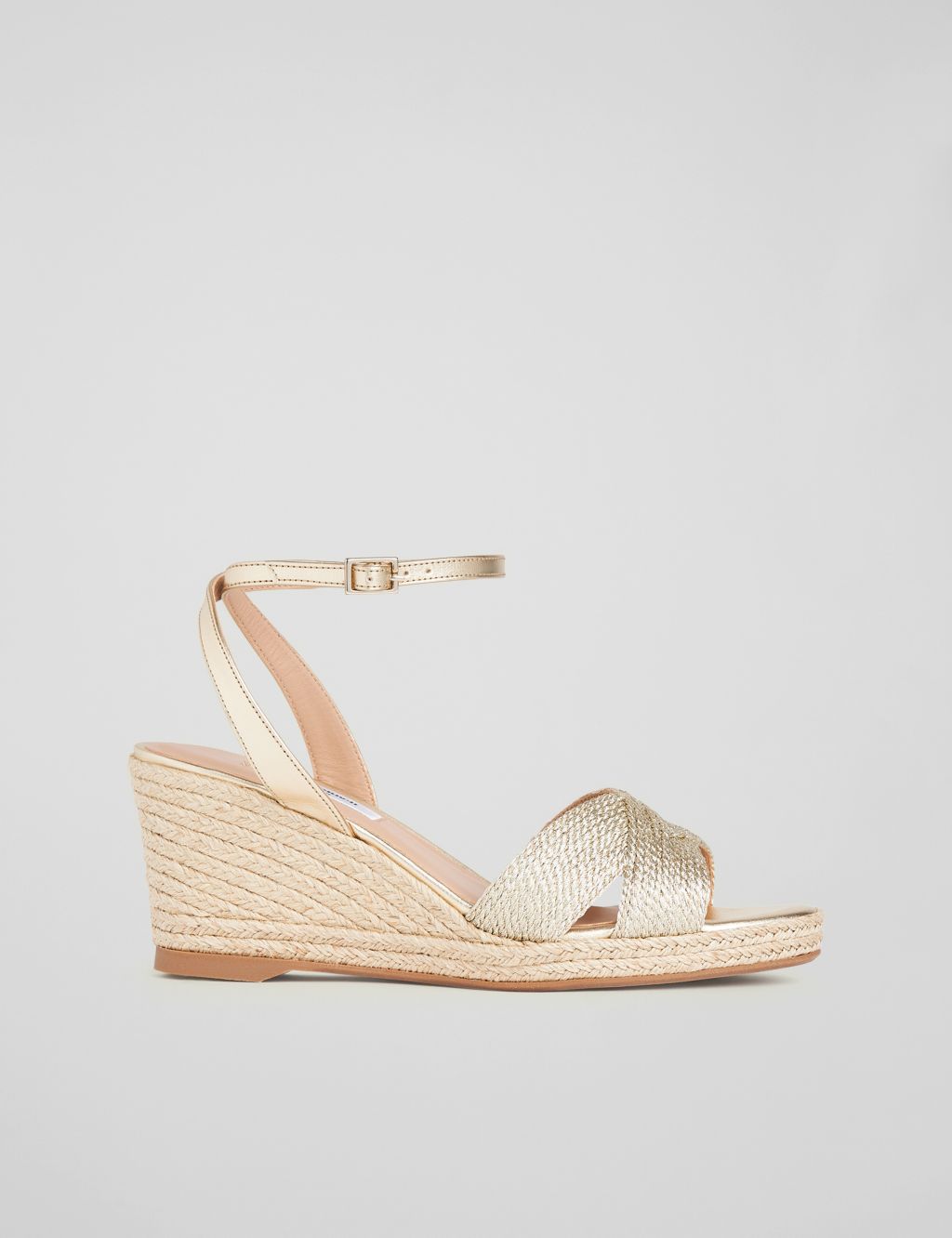 Metallic Ankle Strap Wedge Sandals 3 of 4