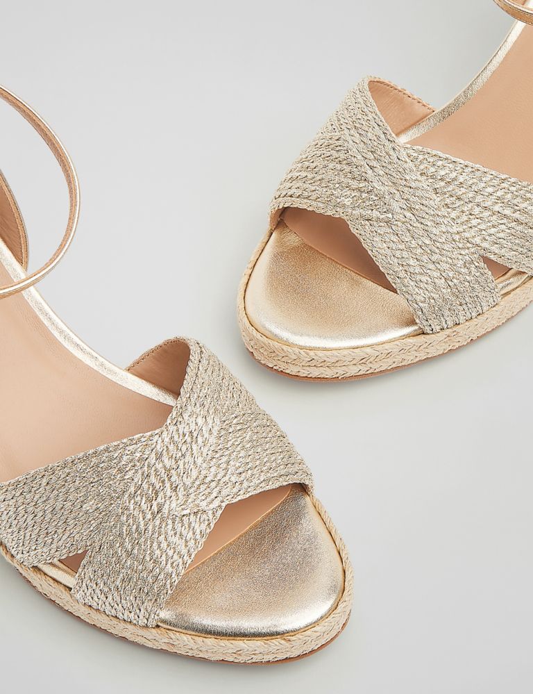 Metallic Ankle Strap Wedge Sandals 3 of 4