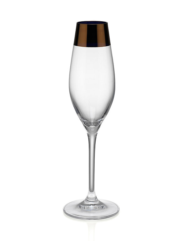 Metallic Banded Champagne Flute Glass Image 1 of 2