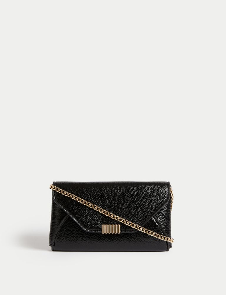 Sequin Chain Clutch Strap Bag, M&S Collection