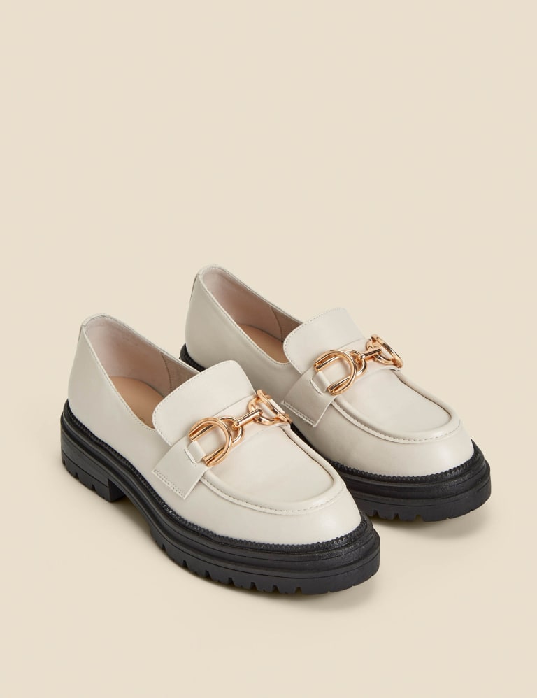 Metallic Chunky Slip On Platform Loafers SOSANDAR M S