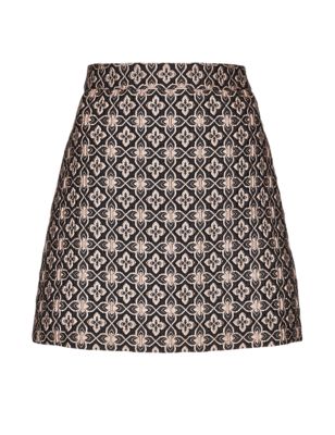 Metallic Effect Jacquard A-Line Mini Skirt | Limited Edition | M&S