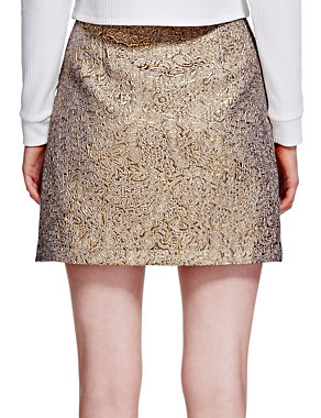 Metallic Effect Jacquard A-Line Skirt Image 2 of 3