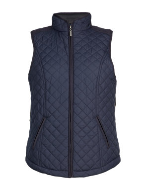 Metallic Effect Quilted Gilet Image 2 of 6