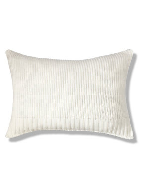 Metallic Effect Ribbed Knitted Cushion Image 2 of 3