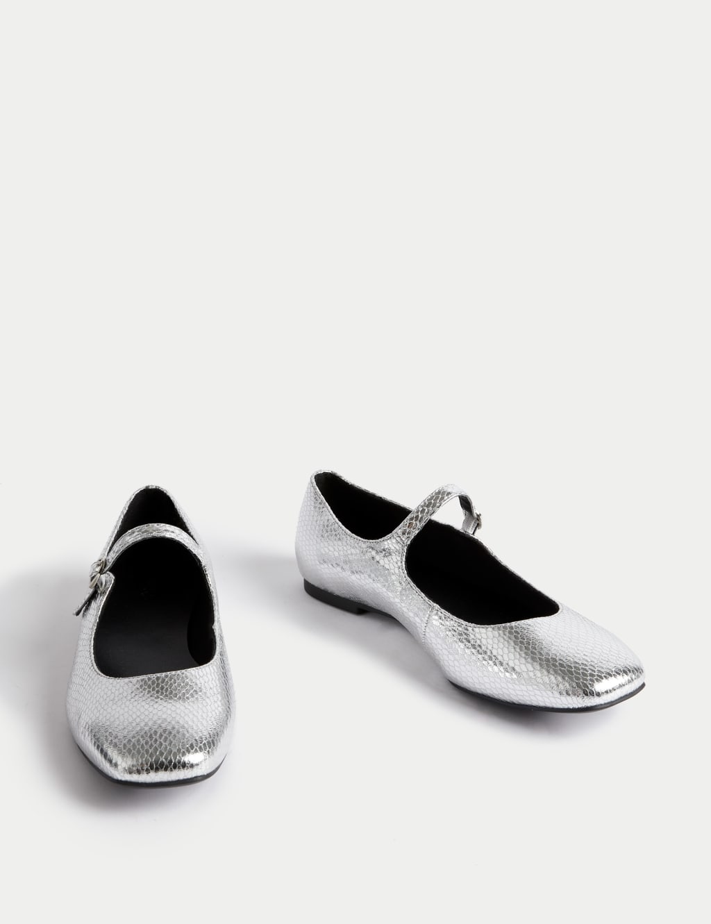 Silver ballet cheap pumps ladies