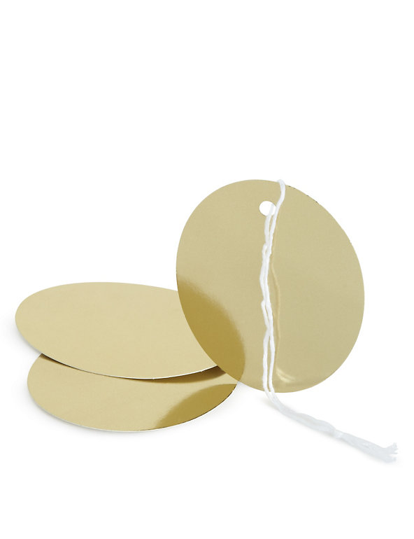 Metallic Gold Oval 3 Gift Tags Image 1 of 1
