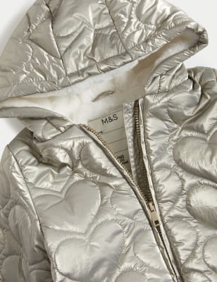 Metallic quilted outlet jacket