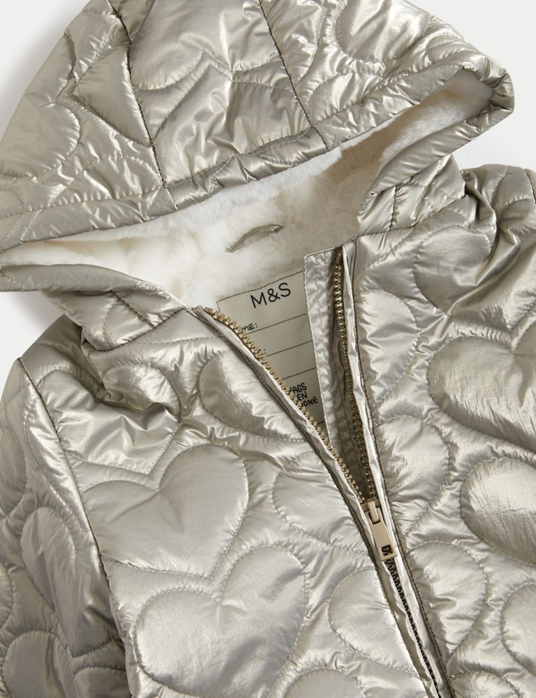 Louis Vuitton Metallic Monogram Flowers Reversible Puffer Jacket Silver. Size 34
