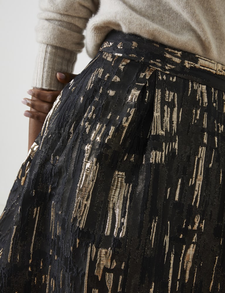 Belted jacquard mini ruffle hot sale skirt