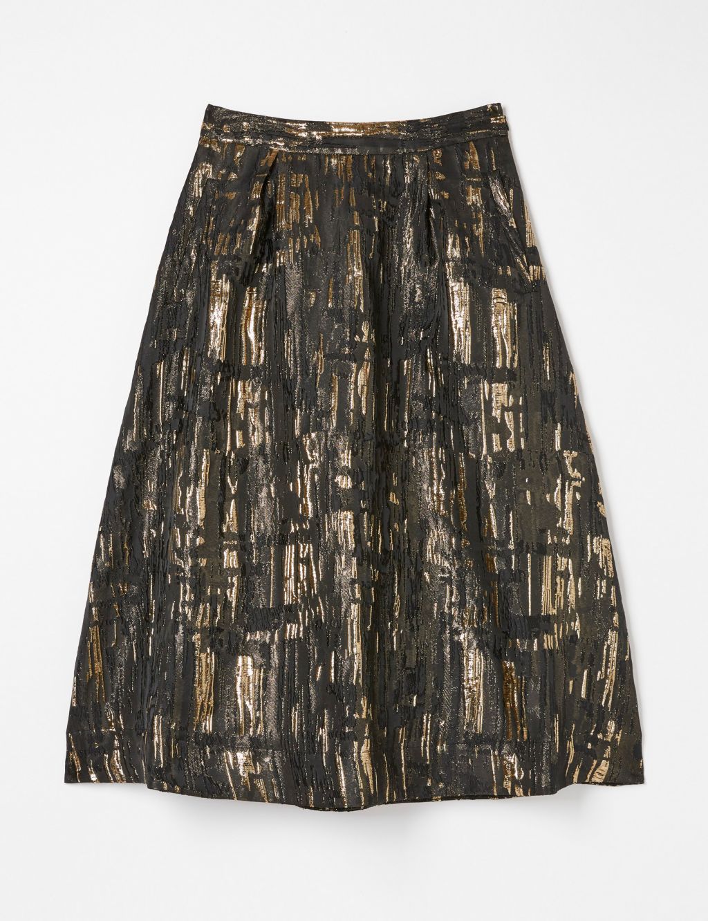 Metallic Jacquard Midi A-Line Skirt 1 of 6
