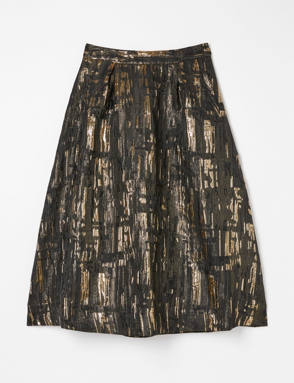 Metallic Jacquard Midi A-Line Skirt 1 of 6