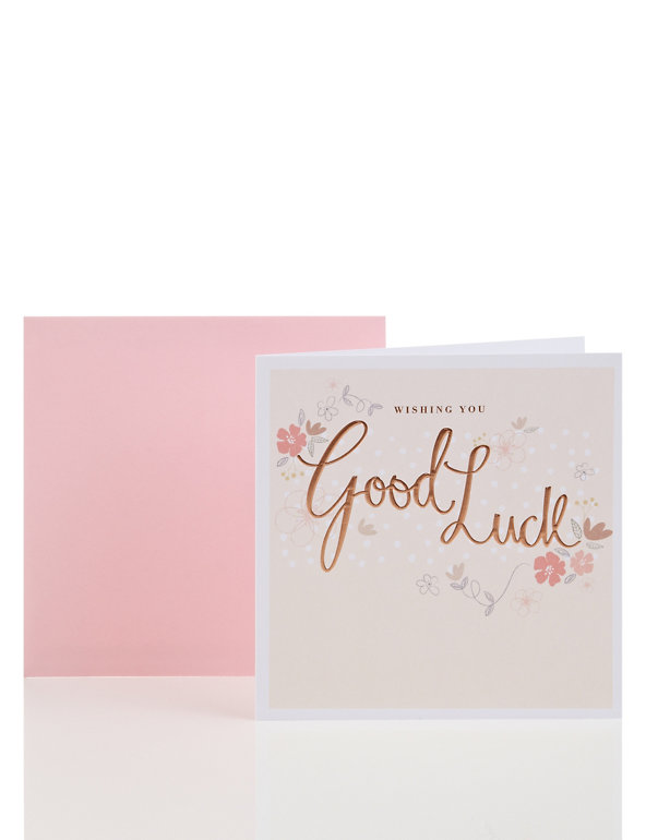 Metallic Lettered Good Luck Card Image 1 of 1