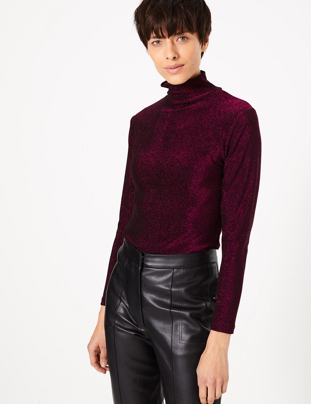 Metallic Long Sleeve Top | M&S Collection | M&S