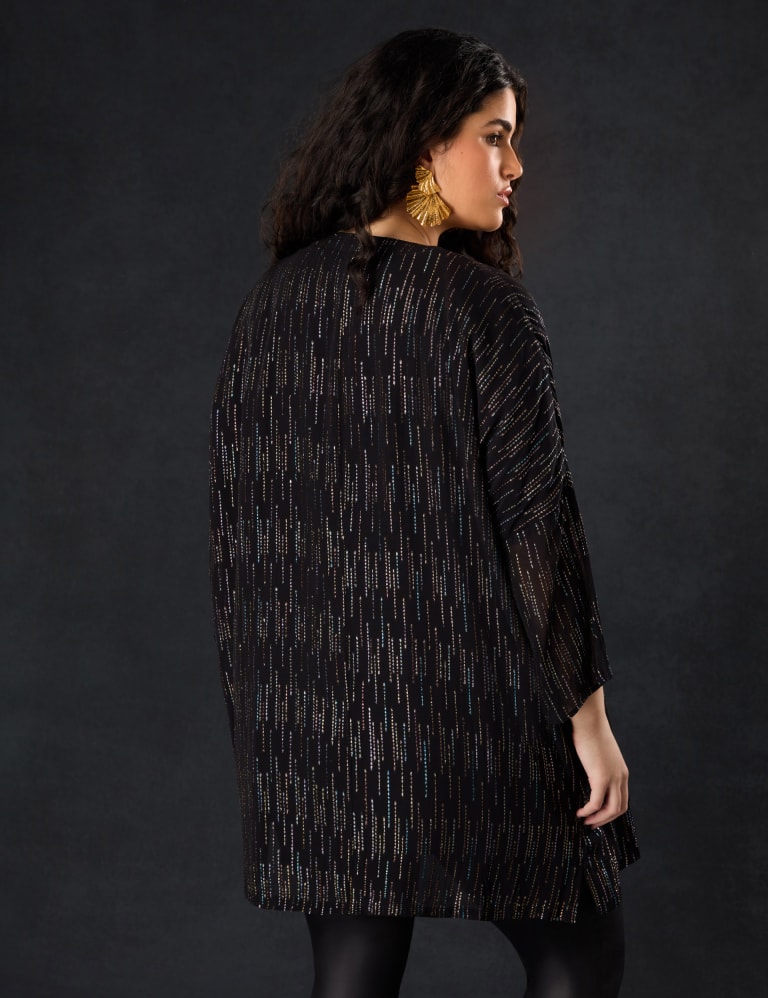Metallic Longline Duster Coat