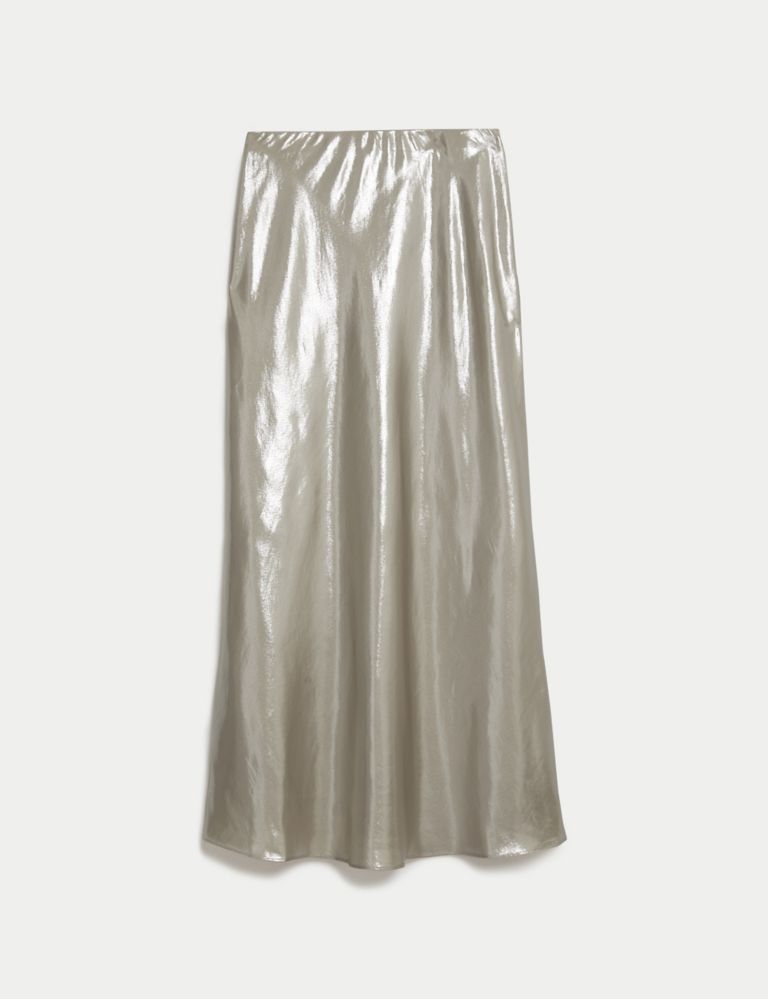 Metallic Maxi Slip Skirt 3 of 6
