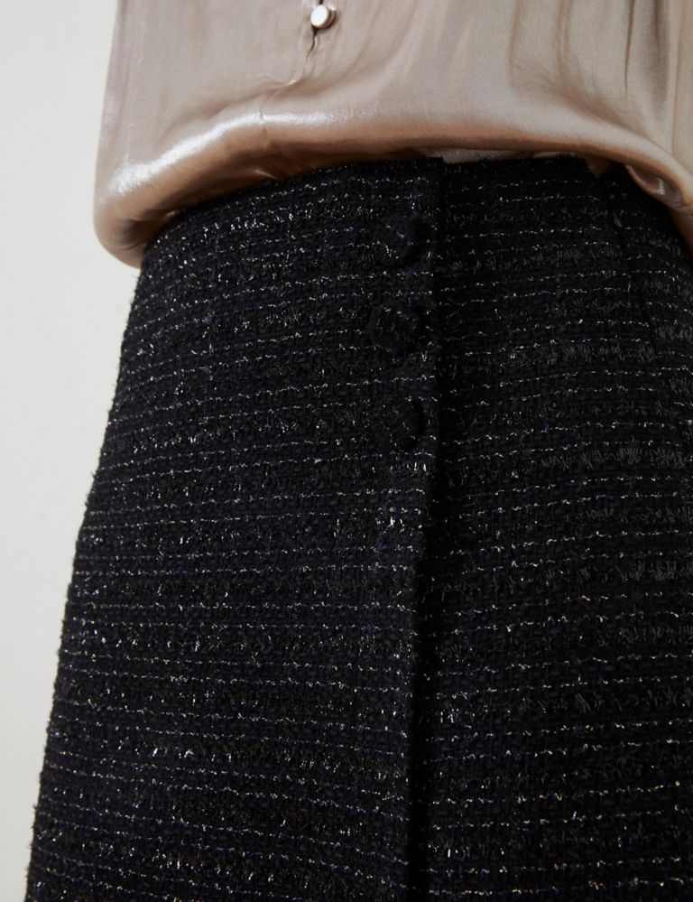 Metallic Mini Wrap Skirt with Wool 6 of 6
