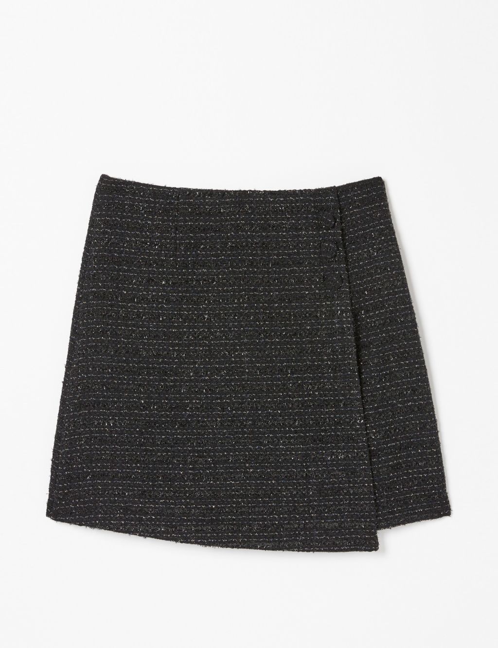 Metallic Mini Wrap Skirt with Wool 1 of 6